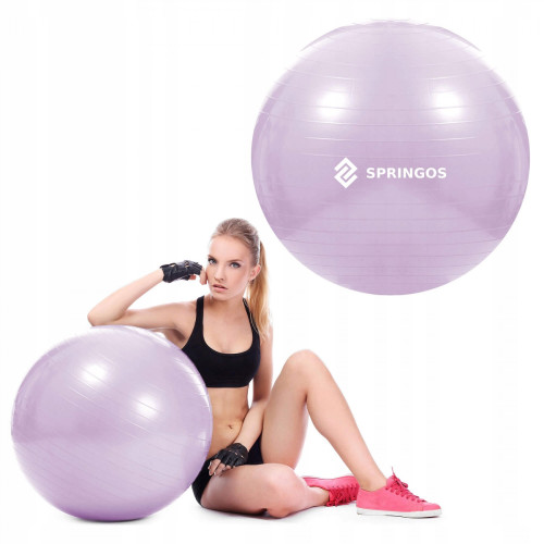 Фітбол  Springos 65 cm Anti-Burst FB0011 Violet - фото №3